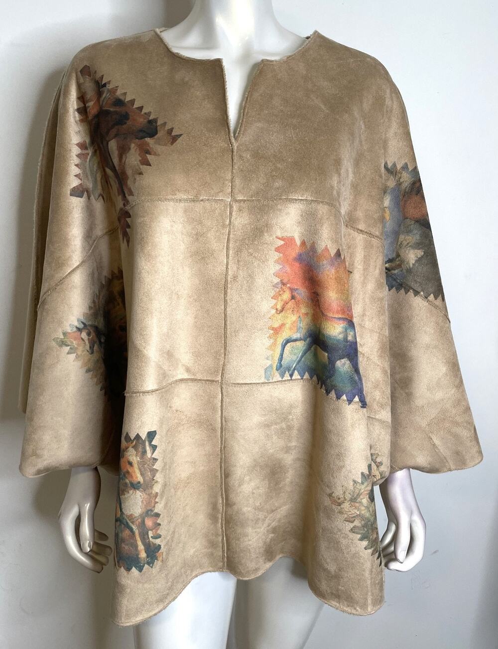 Trail of Painted Ponies Western Faux Suede Shearling Lined Jacket Women's Large